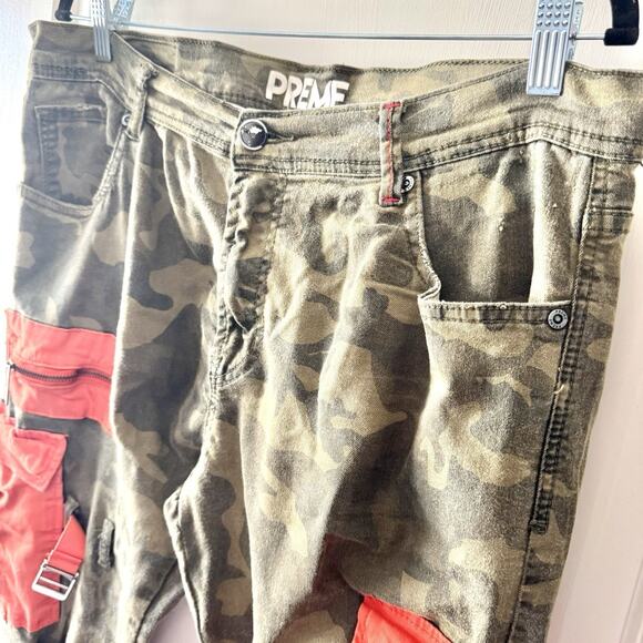 Preme Camo Size 38X34 Mens Cargo Orange Utility Bondage Pants Urban Goth Straps - Picture 5 of 16